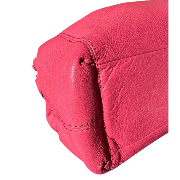 COACH LEXY Pink Oxblood Pebbled Leather Shoulder Tote Like Butter Soft 14x11x5D - Picture 7 of 16